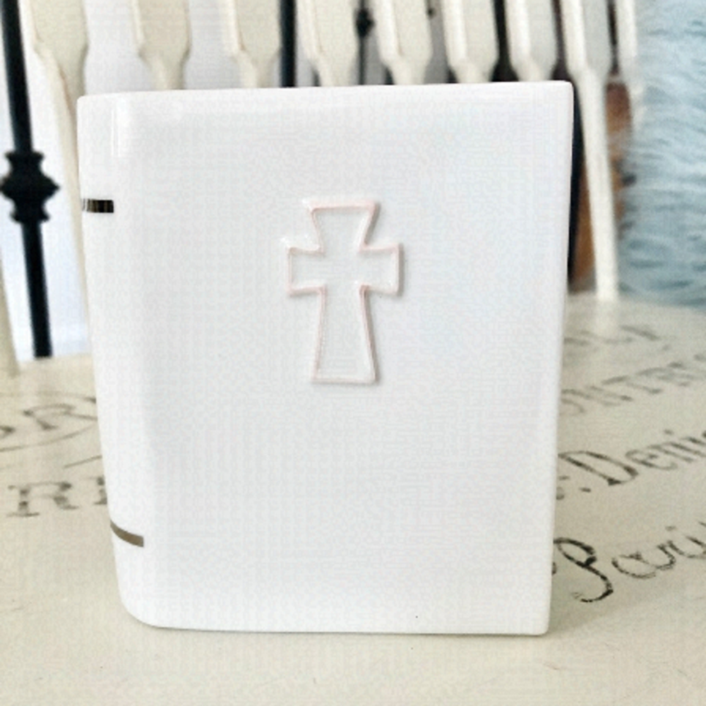 Coin Bank, RUSS, Ceramic, Bible, Piggy Bank, Nice‎ Condition